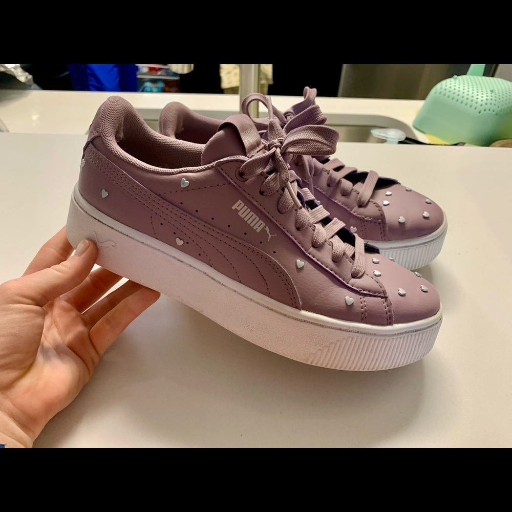 Purple Puma Platform Sneakers